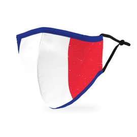 WEDDINGSTAR 3-Ply Adult Washable Cloth Face Mask Reusable and Adjustable with Filter Pocket - France Flag