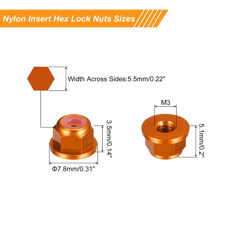 QUARKZMAN Pack of 10 Nylon Insert Hex Lock Nuts -