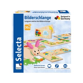 Schmidt Spiele Animals 63024 Selecta Picture Snake, Wooden Tile Game, 20 Pieces