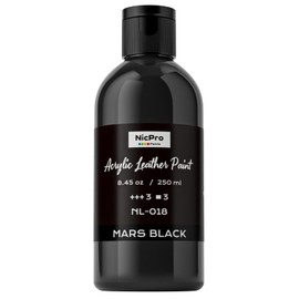 Nicpro Black Acrylic Leather Paint, 8.45 oz (250 ml) Leather Paint for Shoes, Sneakers, Canvas, Furniture, Bags, Fabric, Car Seat, Wallets, Non-Toxic Black Shoe Dye for DIY Crafts Kid Adult