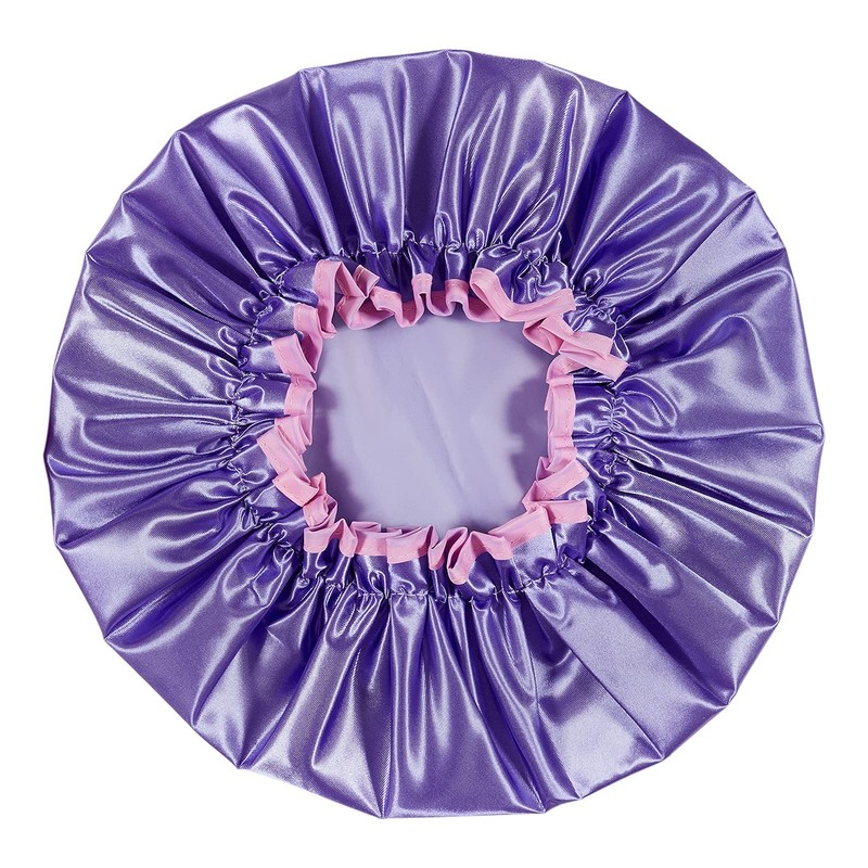 Bodylife Shower Cap Reusable Bath Cap Dual layered Waterproof Purple