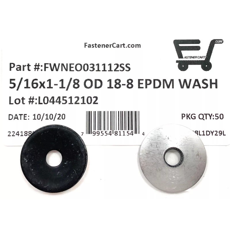 FAS (50) 5/16 x 1-1/8 OD Stainless Steel Washer EPDM