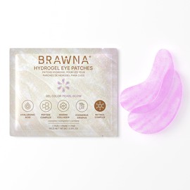 BRAWNA Under Eye Patches – Hydrogel Masks with Retinol, Collagen & Hyaluronic Acid – For Puffy Eyes, Wrinkles, Eye Bags & Dark Circles – Pearl Glow – 24 Pairs