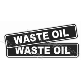 Unbranded/Generic (2) WASTE OIL Vinyl Decals / Stickers / Labels Fuel Safety Drum Barrell Diesel