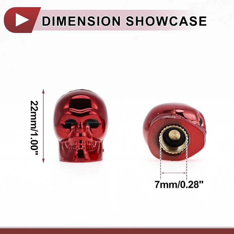 Tapones decorativos para válvula de neumático, 7 x 22 mm,