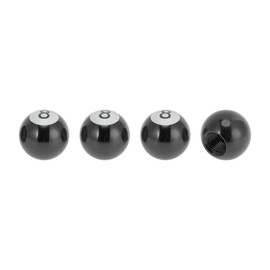 TUCKBOLD 4 Pcs Tire Valve Stem Caps Stylish 7x17mm Tyre Valve Dust Covers Billiard Shape Titanium Tone Aluminum Alloy