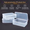 BENECREAT 6 Pack Rectangle Plastic Bead Storage Containers Box 14.4x10.8x4.7cm