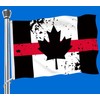 Black Canada Thin Red Line Splash Ink Flag,3x5 FT Honoring