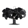 6 Blades Heat Powered Stove Fan Dual Head Fireplace Fan