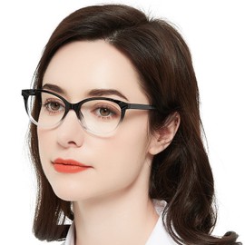 WEMOOTANTS 2.25 Reading Glasses Women Stylish Clear Readers Round Designer Eye Glass Fashion 100 125 150 175 200 225 250 275 300 350 400 500 600 Black+Transparent