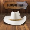White Cowboy Hat and White Bandana With Sheriff Badge Moustache