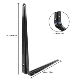 Biugaaufai 24 Pack 10" x 8" Heavy Duty Metal Shelf Brackets, Floating Shelf Bracket, L Brackets for Shelves, Perfect for 10 Inch Wide Wood Boards, Rustic Farmhouse Decorative Wall Mount Corner Brace