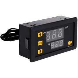 Retoo Digital Temperature Controller Thermostat Temperature Thermostat Programmable Temperature Sensor Controller LCD Display Thermostat Switch 1 m Probe -50-110 Celsius Alarm Microcomputer AC