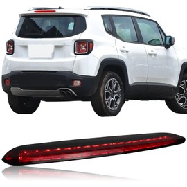 KEEGTBOX High Mount Stop Lamp LED Third Brake Light Assemblies Compatible with Jeep Renegade SUV 2015-2023 Rear Center LED 3rd Brake light Replacement (Smoke)