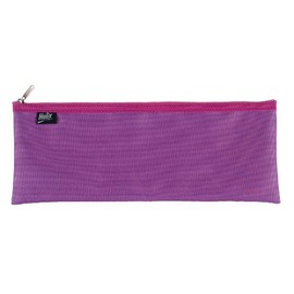 Helix Pencil Case Nylon Co-ordinated Zip 330x125mm Assorted Colours - Single