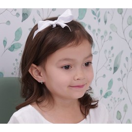 Sterling Silver First Communion, Baptism or Christening Cross Earrings with Diamond Accent (Screw Backs)