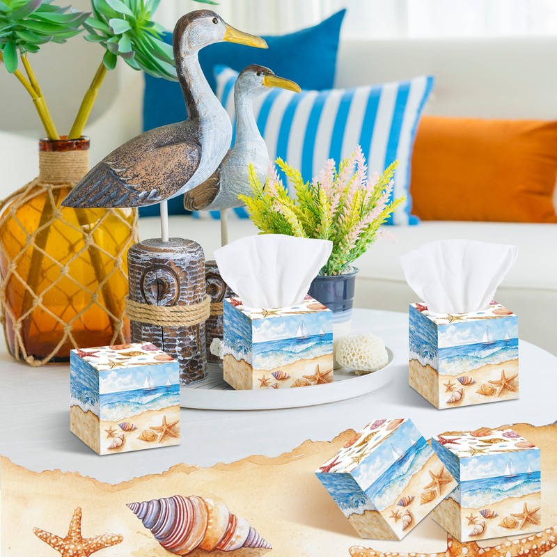 Fourluoo 12 Pack Summer Facial Tissues Cube Face Boxes 600