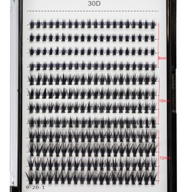 Bodermincer 240pcs 8-10-12mm Mixed/10-12-14mm Mixed/12-14-16mm Mixed Grafting 30D Natural Eyelash Extensions Mink Black Fake False Eyelashes C Curl (12-14-16mm Mixed)