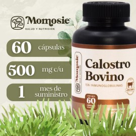 Calostro Bovino 1000 Mg Por Porción Bovine Colostrum Momosie 60 Cápsulas Dura 1 Mes Sistema Inmune suplemento de inmunoglobulina