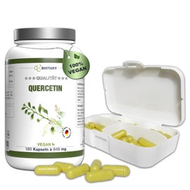 Biotary Quercetin, 180 Capsules of 649 mg, 6 Month Supply, Includes Pill Box, High Dose Premium Quality, Vegan and Natural 95% Japanese String Tree Flower Extract