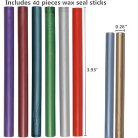 40 Pcs Glue Gun Sealing Wax Sticks for Wax Seal Stamp, Sealing Glue Gun Sealing Wax Sticks Mini Glue Stick, Great for Wedding Invitations,Christmas Gift
