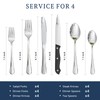 Astercook Silverware Set with Steak Knives 24-Piece Flatware Set for