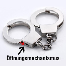 Handcuffs Keyring Handcuffs Silver Metal with Locking Mechanism, silver