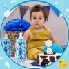 2-in-1 Blue Plastic Baby Bottle Bank - Jumbo Size, Perfect