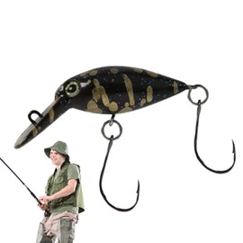 Crank Baits for Bass Fishing,Realistic Fishing Bait with Hooks - Artificial Swimbait, Floating Minnow Crankbait for Lake River and Pond