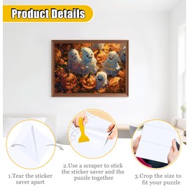 SietDESEO 6 Pieces Puzzle Saver Sheets Peel and Stick, Preserve 1 x 1000 Jigsaw Puzzle Glue Sheets, Puzzle Sticker Sheets for Easy to Preserve and Frame Jigsaw Puzzles