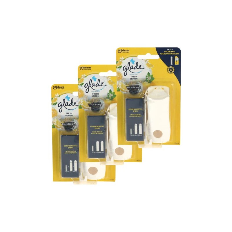 3x Glade Touch & Fresh Set Air Freshener Holder +