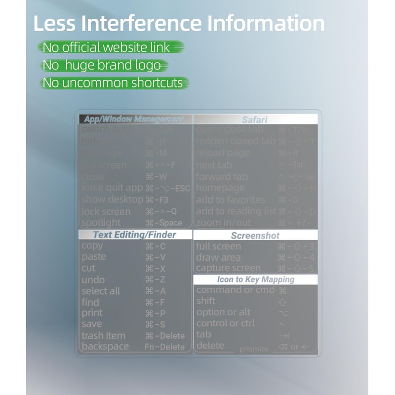 Mac Shortcut Sticker 2023, PET, Pack of 2，Silver