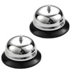 2 x Reception Bell, Stainless Steel Table Bell, Reception Bell,