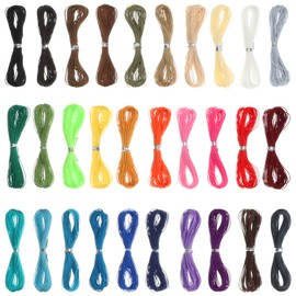 Boao 30 Colors 1mm Waxed Cord Beading Thread for DIY Macrame Necklace Bracelet Jewelry Making String, 10m Each Color