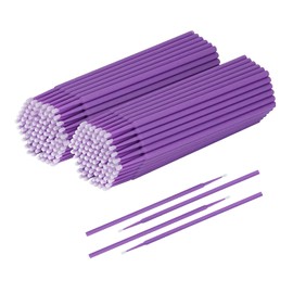 TAKUZA Pack of 200 Disposable Micro Brushes Eyelash Brushes for Eyelash Extension, Eyelash Lifting Accessories, Lashes Graft, Makeup Applicator, Oral and Cleanliness (Purple)