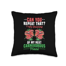 Venus Fly Trap Botanical Gardening Exotic Carnivorous Throw Pillow