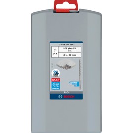 Bosch 7X PRO SDS plus-5X Hammer Drill Bit Set (for Concrete, Lime and Sand Bricks, Ø 5-12 mm, Professional Accessory Rotary Hammer, Breakers)