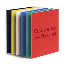 Creatorally Colored Plywood Sheets, 6pcs 297x210x3mm Laser Engraving Materials, A4 Colorful Basswood Board Ideal for DIY CNC Cutting Pyrography (6 Colors)