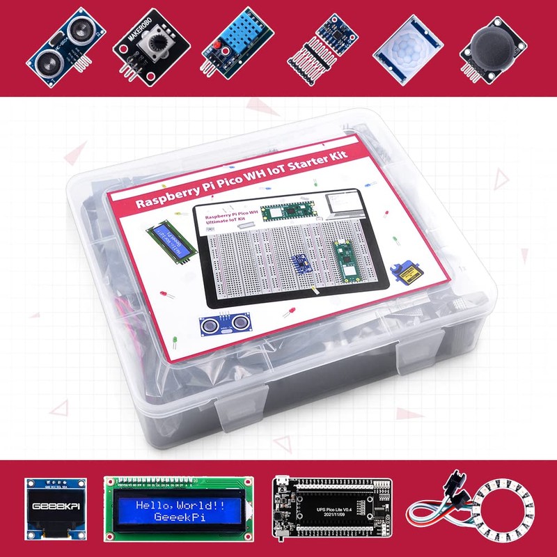 GeeekPi Ultimate Kit for Raspberry Pi Pico W with Headers,