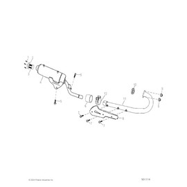 Polaris ATV Exhaust Pipe, Front, Genuine OEM Part 0452308, Qty 1
