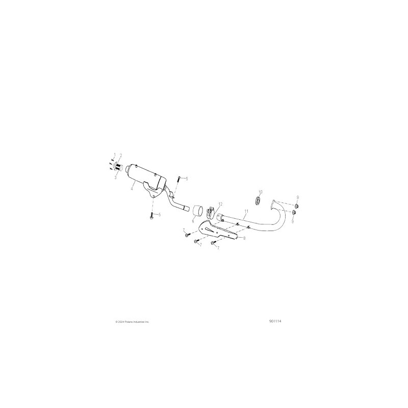 Polaris ATV Exhaust Pipe, Front, Genuine OEM Part 0452308, Qty