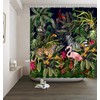 Rainforest Animal Shower Curtain Tropical Jungle Forest Leopard Flamingo Zebra