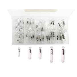 Drchoer 56pcs/Box Plastic Fishing Rattle Rattlers Worm Jig Fishing Lure Insert Tube Rattles Shake Attract Fly Tie Tying,L/M/S 3 Sizes (Transparent)