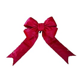 Vickerman 36 Red Nylon Decorative Christmas Bow, Indoor and Outdoor Use