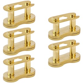 LIYYDS 5Pcs Gold 520 Drive Chain Repair Master Connector Split Link for 50cc 70cc 90cc 110cc 125cc ATV Quad Scooter Motorcycle Go Kart Moped Pit Dirt Pocket Bike XR50 CRF50