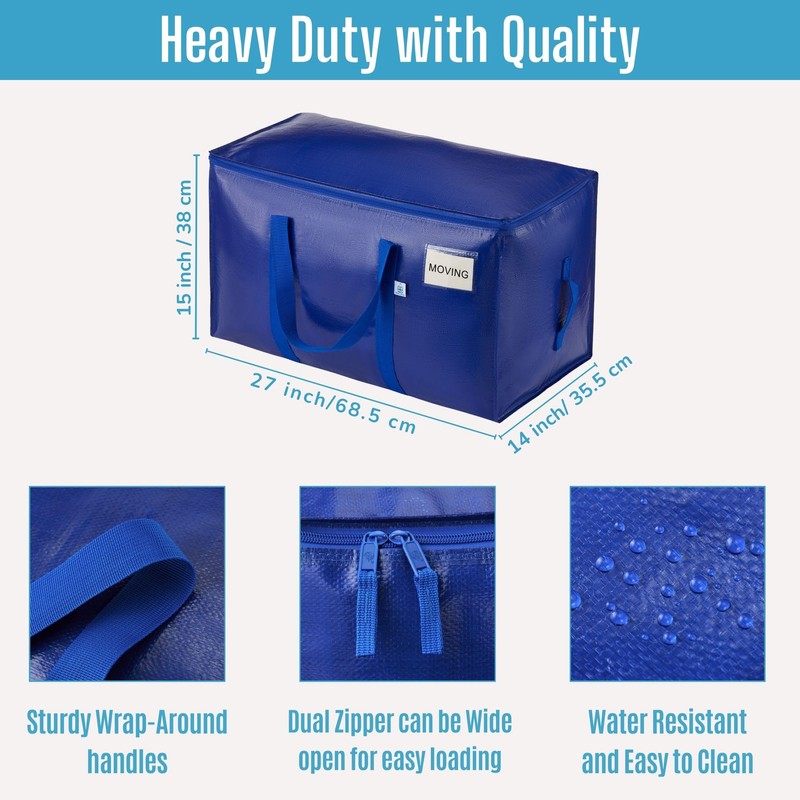 VENO 16 Pack Extra Large Moving Bags with Zippers &