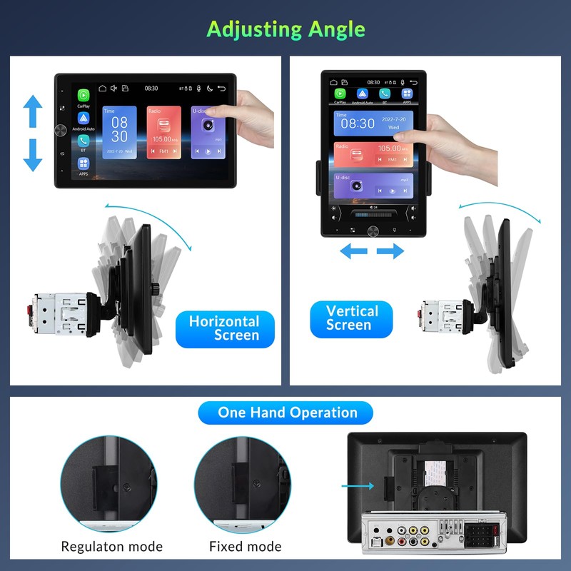 10.4" Single Din Single Din Touchscreen Car Stereo with Wireless