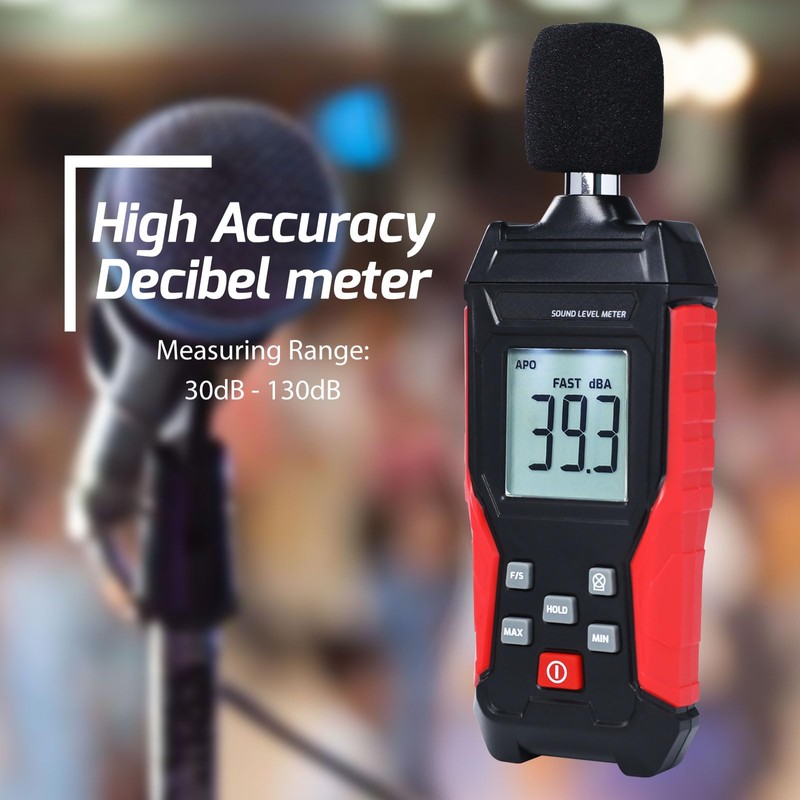 Decibel Meter, Sound Level Meter 30-130dB Digital Audio Noise Meter