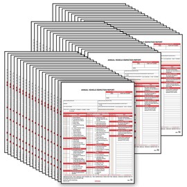 J. J. Keller 100-Pack, Annual Vehicle Inspection Report Forms, 2-Ply Carbonless Form, DOT Compliant