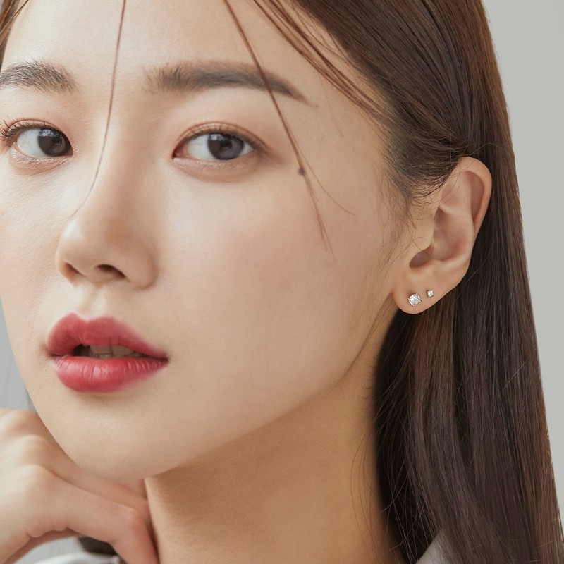 Gold&Deer 14k Goldfield Basic Crystal Cubic Earrings 4mm / 골드앤디어